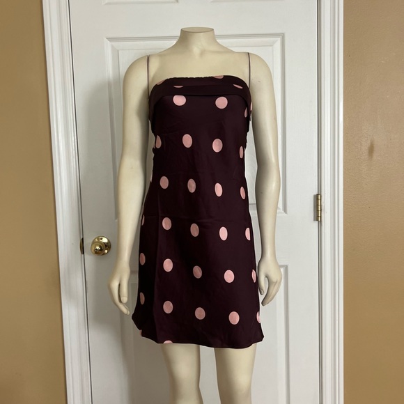 Princess Polly Phillipa Mini Dress Plum / Pink Polka Dot - Picture 8 of 12